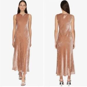 Sies Marjan Viv Corded Velvet Dress in Tan Peach
